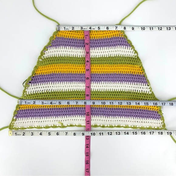 Zara NWT Striped Crochet Backless Halter Top with Ties, Medium - Picture 13 of 15